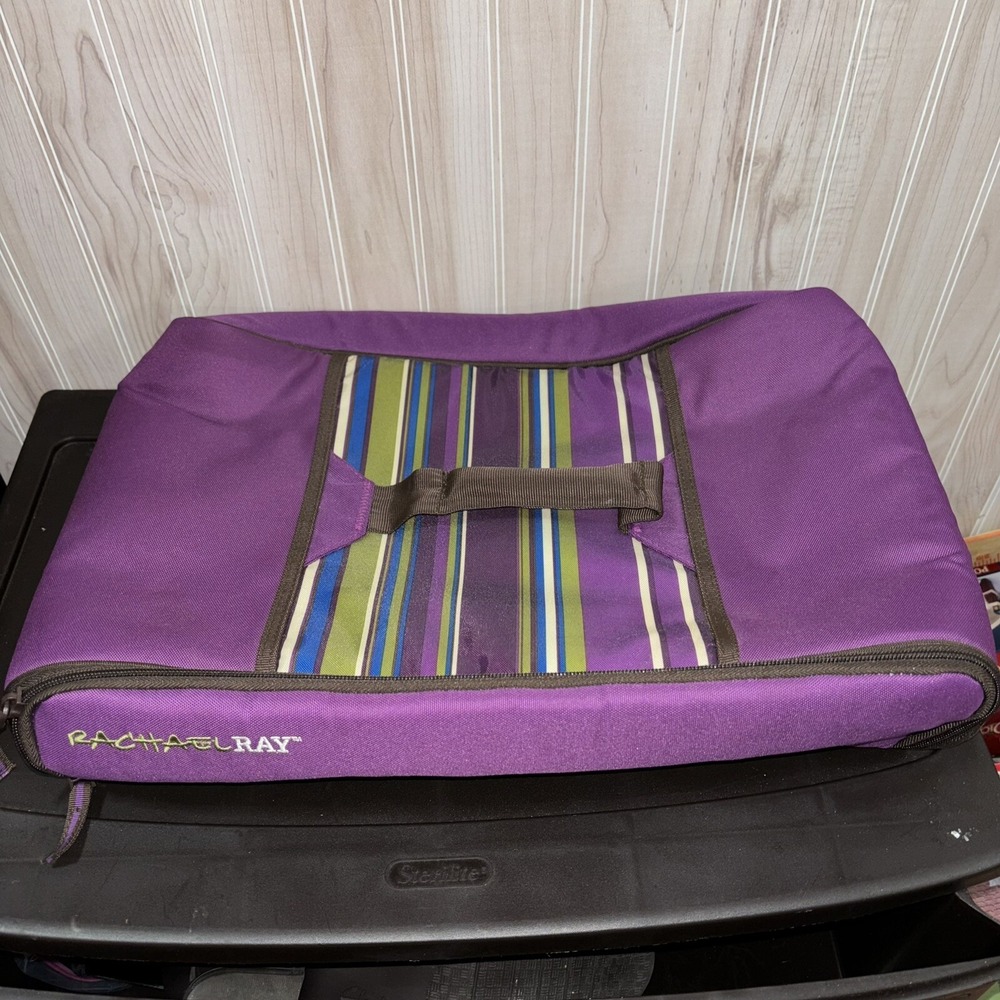 Rachael Ray Lasagna Lugger Insulated‎ Carrier 16"x10" Purple Striped NWOT